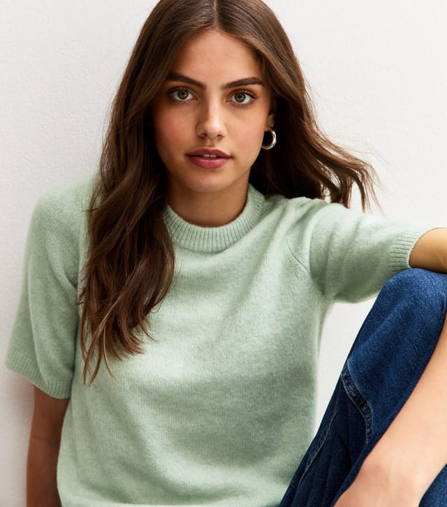 New Look Women's Mint Green Short Sleeve Midweight Knit T-Shirt New Look - 3