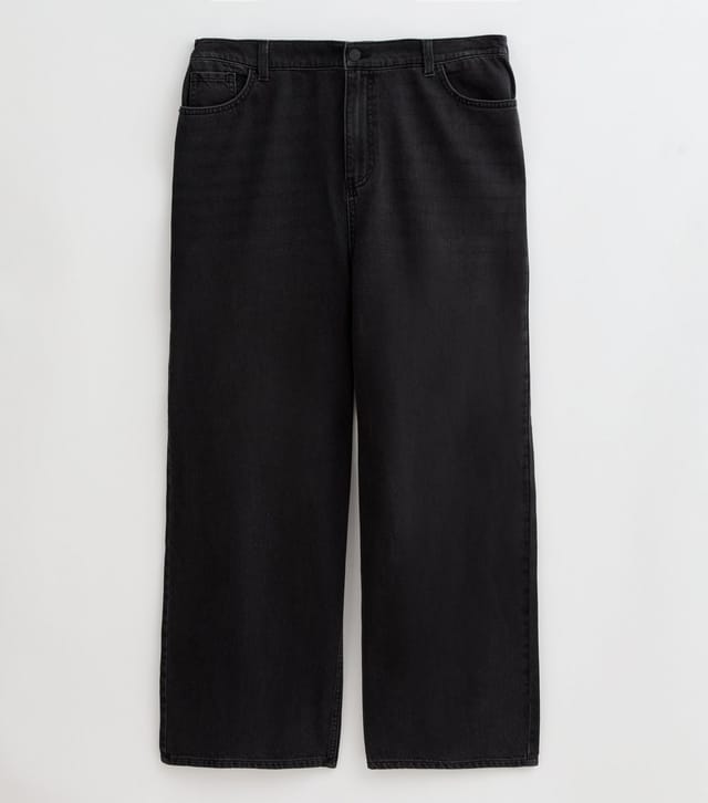 New Look Women's Plus Size Black Elasticated Wide Leg Jeans Curves New Look - 3