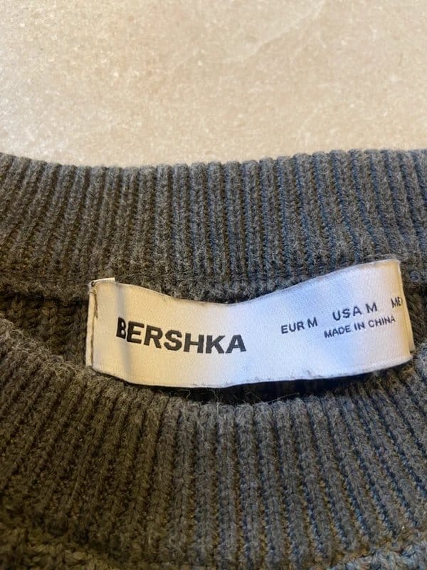 Bershka Grey Knit Cropped Sweater