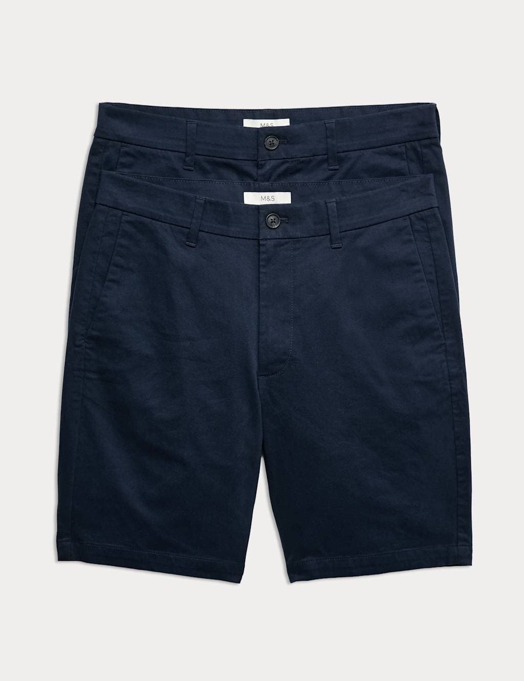 Marks & Spencer M&S Navy Slim Fit Stretch Chino Shorts 2-Pack