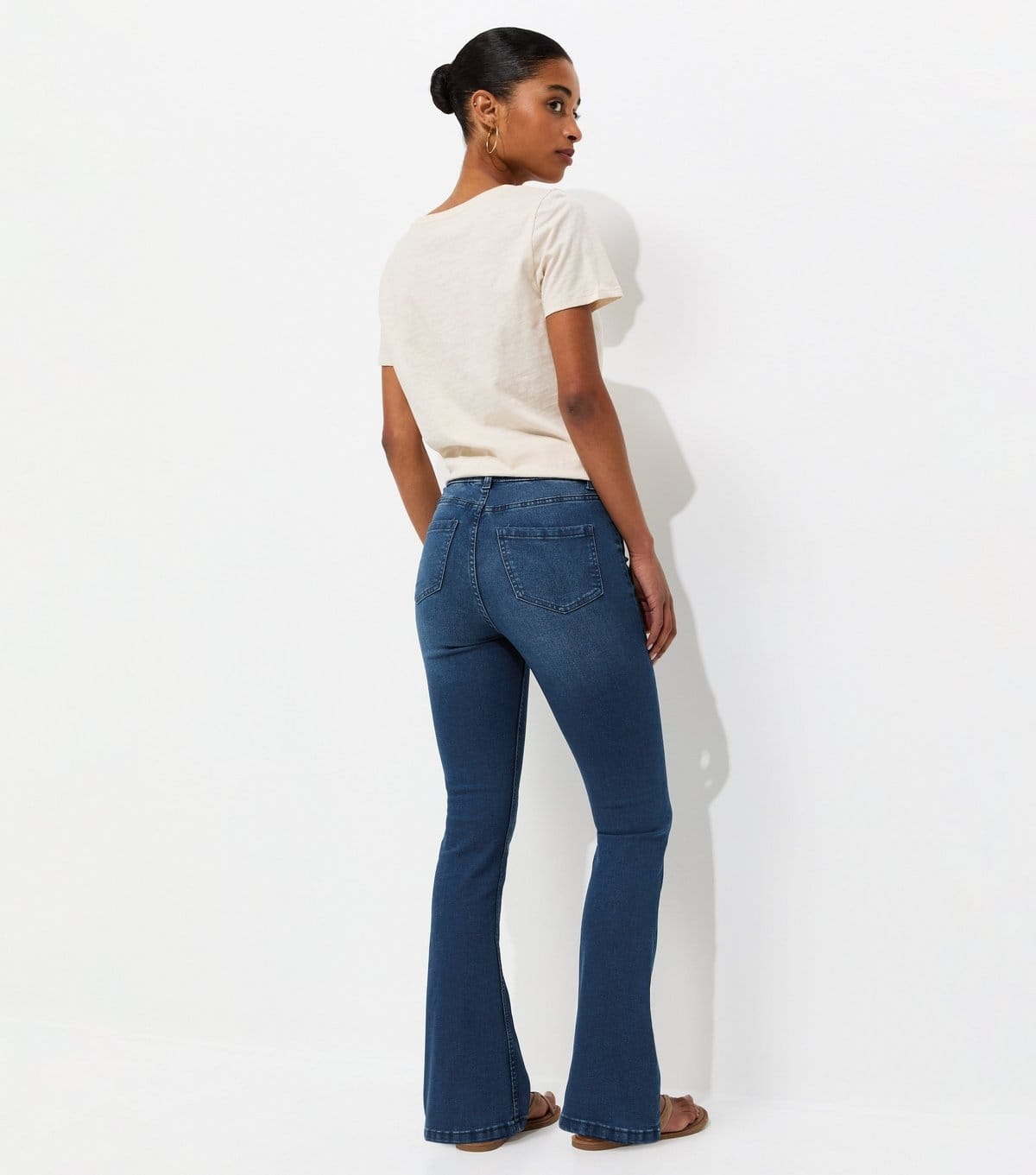 New Look Women's Dark Blue Pull On Bootcut Jeggings New Look - 4