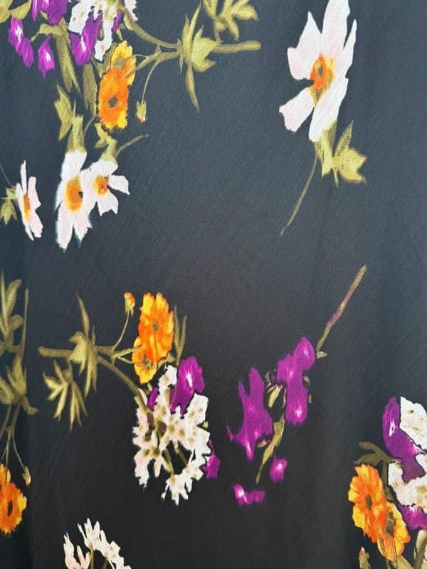 ASOS ASOS Black Floral Chiffon Long Dress Size 12