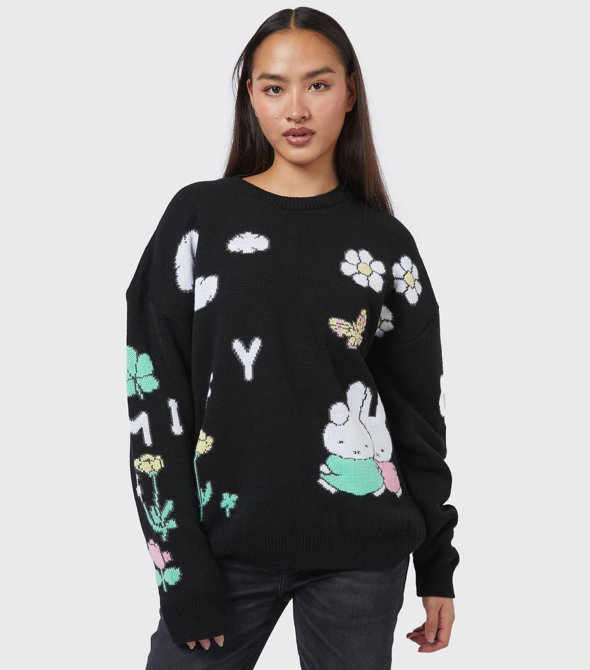 Skinnydip Women's Skinny Dip Black Miffy Knit Jumper Skinnydip New Look