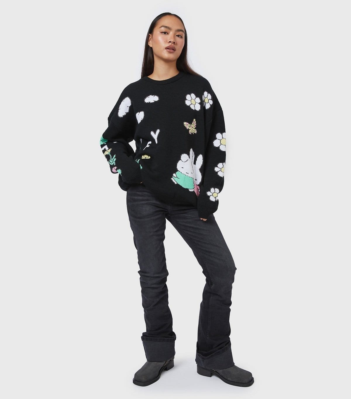 Skinnydip Women's Skinny Dip Black Miffy Knit Jumper Skinnydip New Look - 4