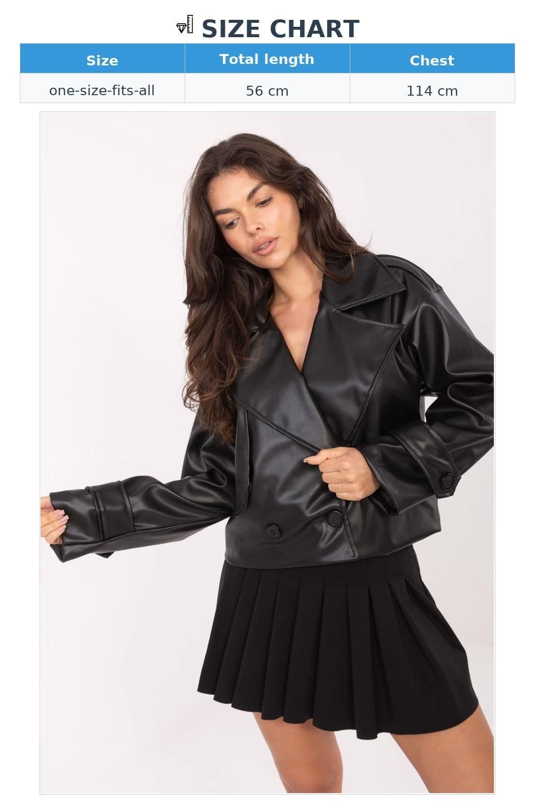 Love Lace Love Lace Women's Short Double Breasted Trench Coat with Epaulettes in Black - 4