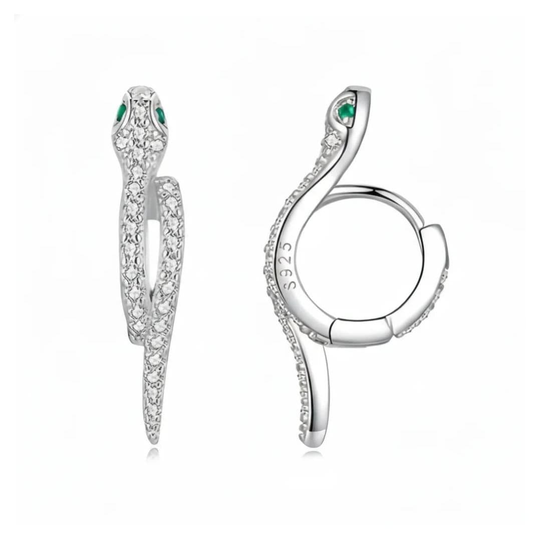 Angel Barocco Angel Barocco Women's Serpent Sparkle Hoop Earrings - Gold & Silver Vermeil - Gold Colourway