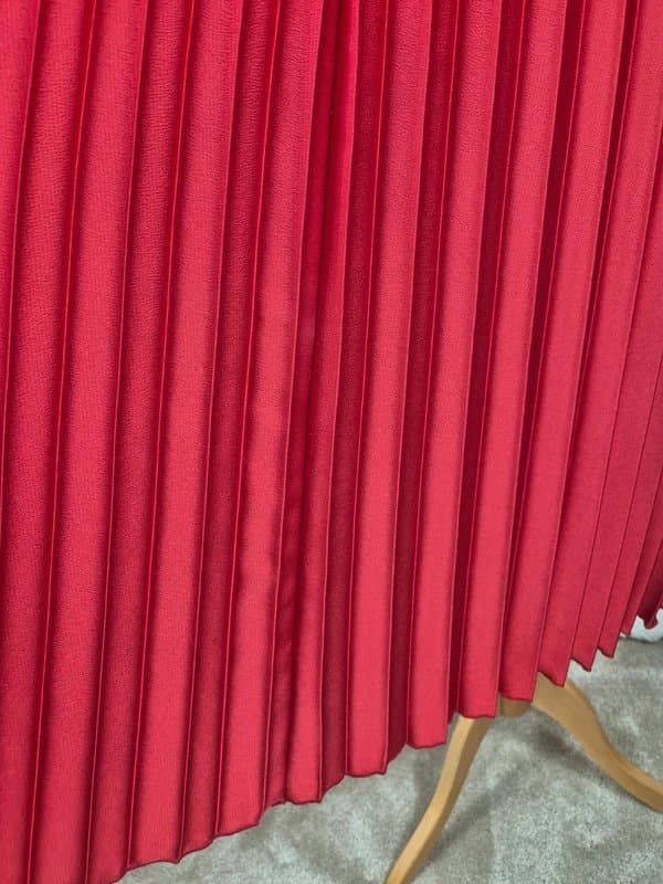 Next Next red satin pleated maxi skirt size 14