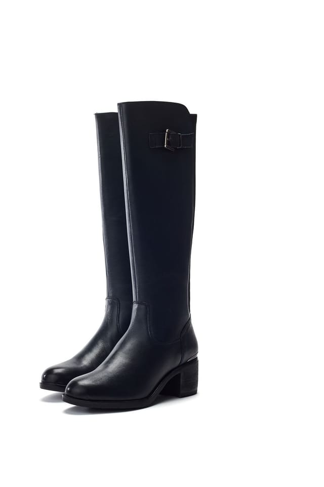 Moda In Pelle Moda In Pelle Women's 'Sansho' Leather Heeled Boots in Navy - 2
