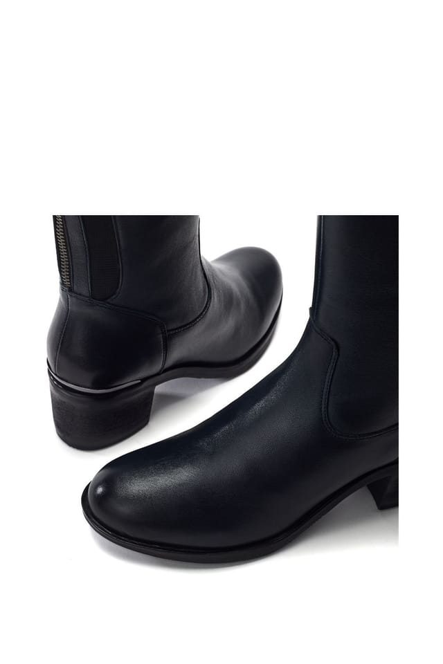 Moda In Pelle Moda In Pelle Women's 'Sansho' Leather Heeled Boots in Navy - 3