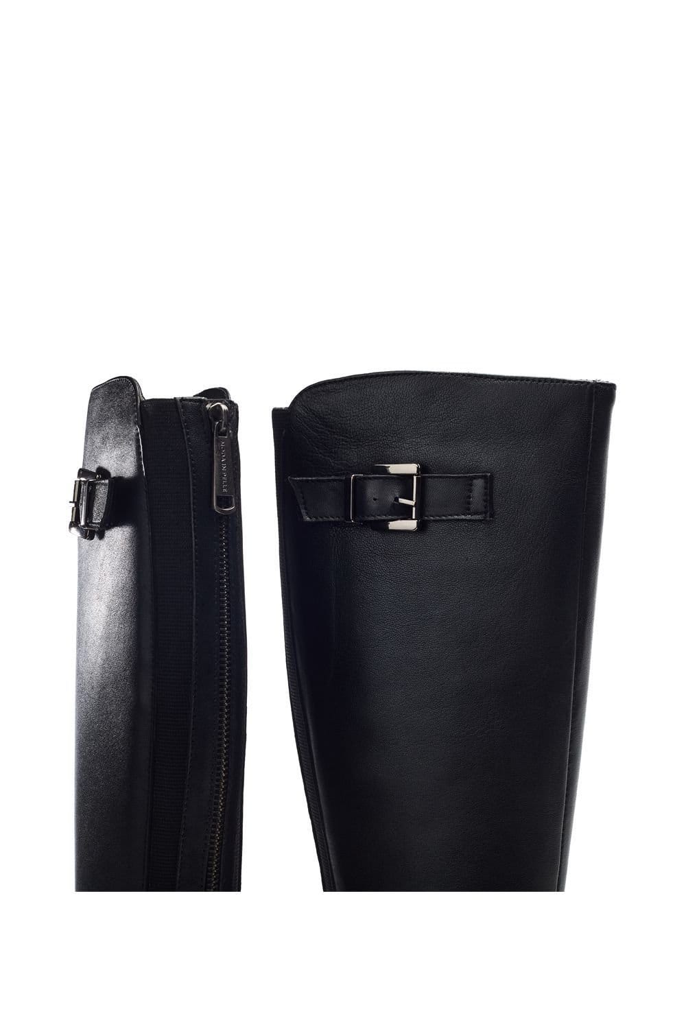 Moda In Pelle Moda In Pelle Women's 'Sansho' Leather Heeled Boots in Navy - 4