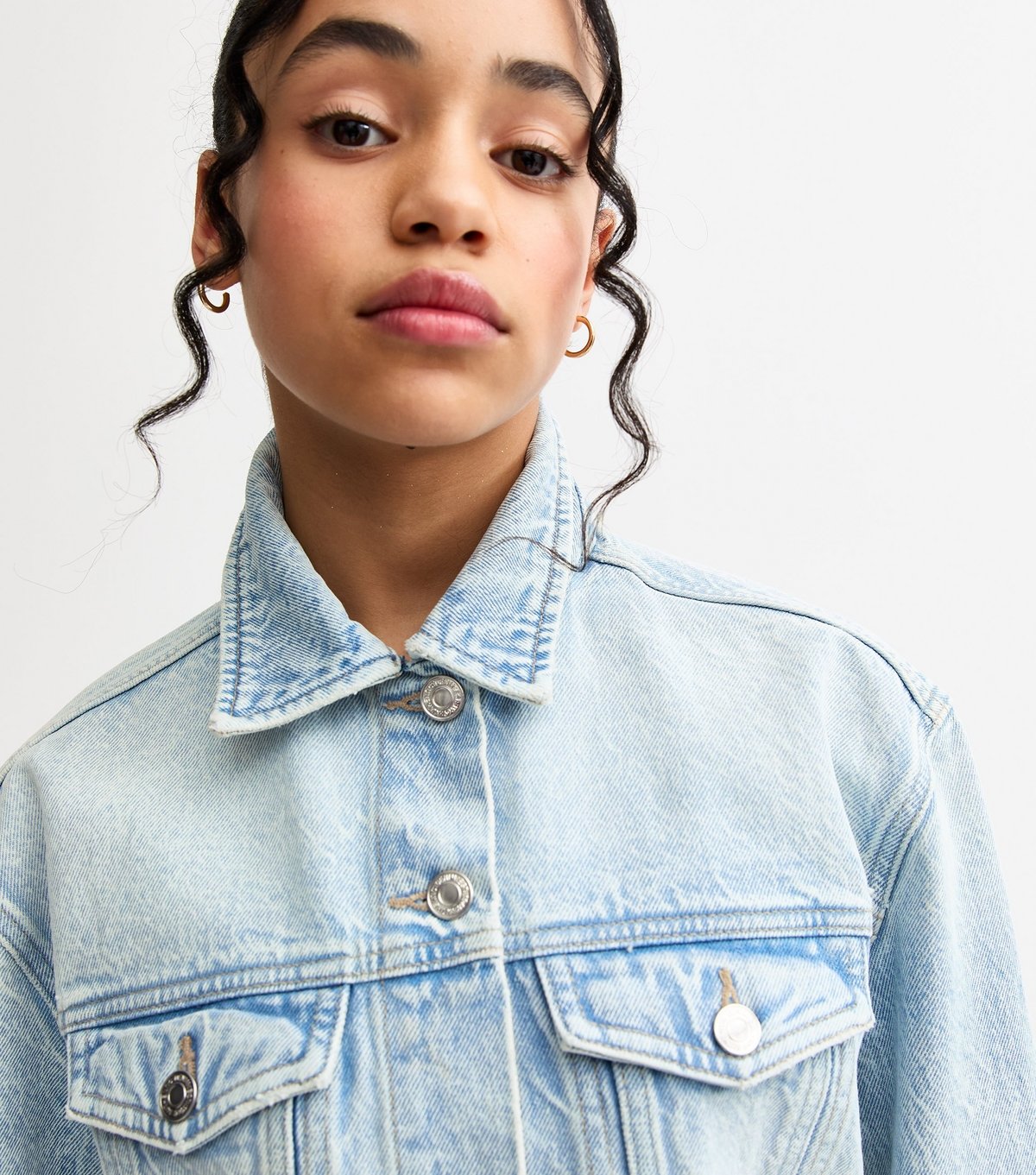 New Look Girls' Blue Oversized Denim Jacket New Look - 1