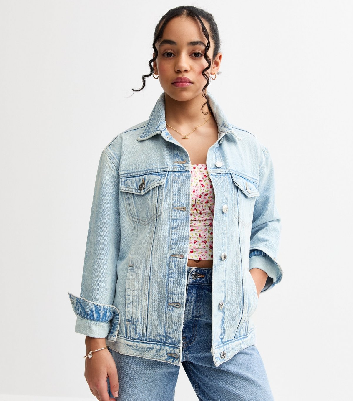 New Look Girls' Blue Oversized Denim Jacket New Look - 2
