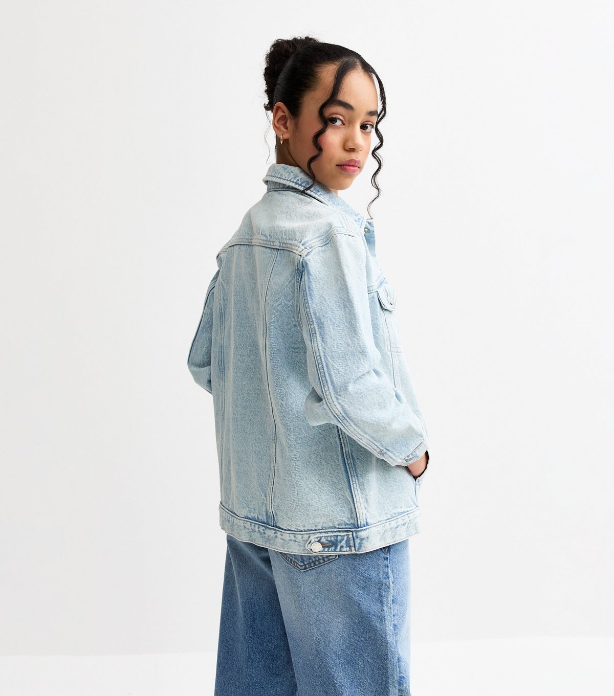 New Look Girls' Blue Oversized Denim Jacket New Look - 4