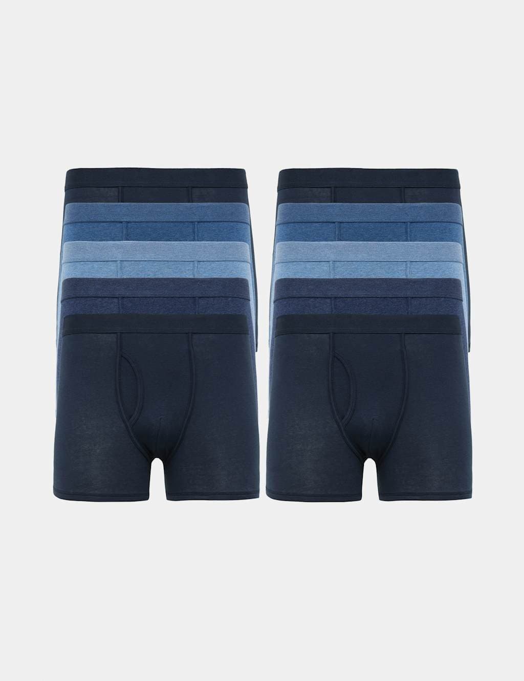 Marks & Spencer M&S 10 Pack Cotton Rich Cool & Fresh™ Trunks Navy Mix