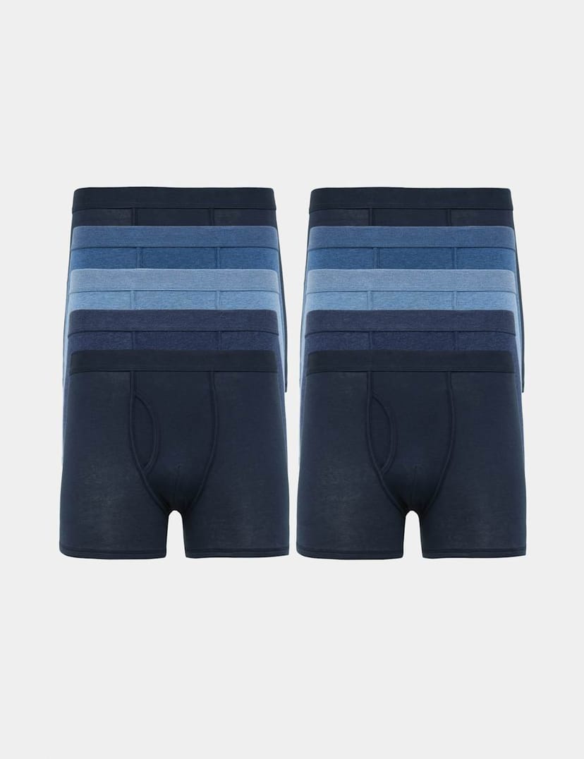 Marks & Spencer M&S 10 Pack Cotton Rich Cool & Fresh™ Trunks Navy Mix - 1