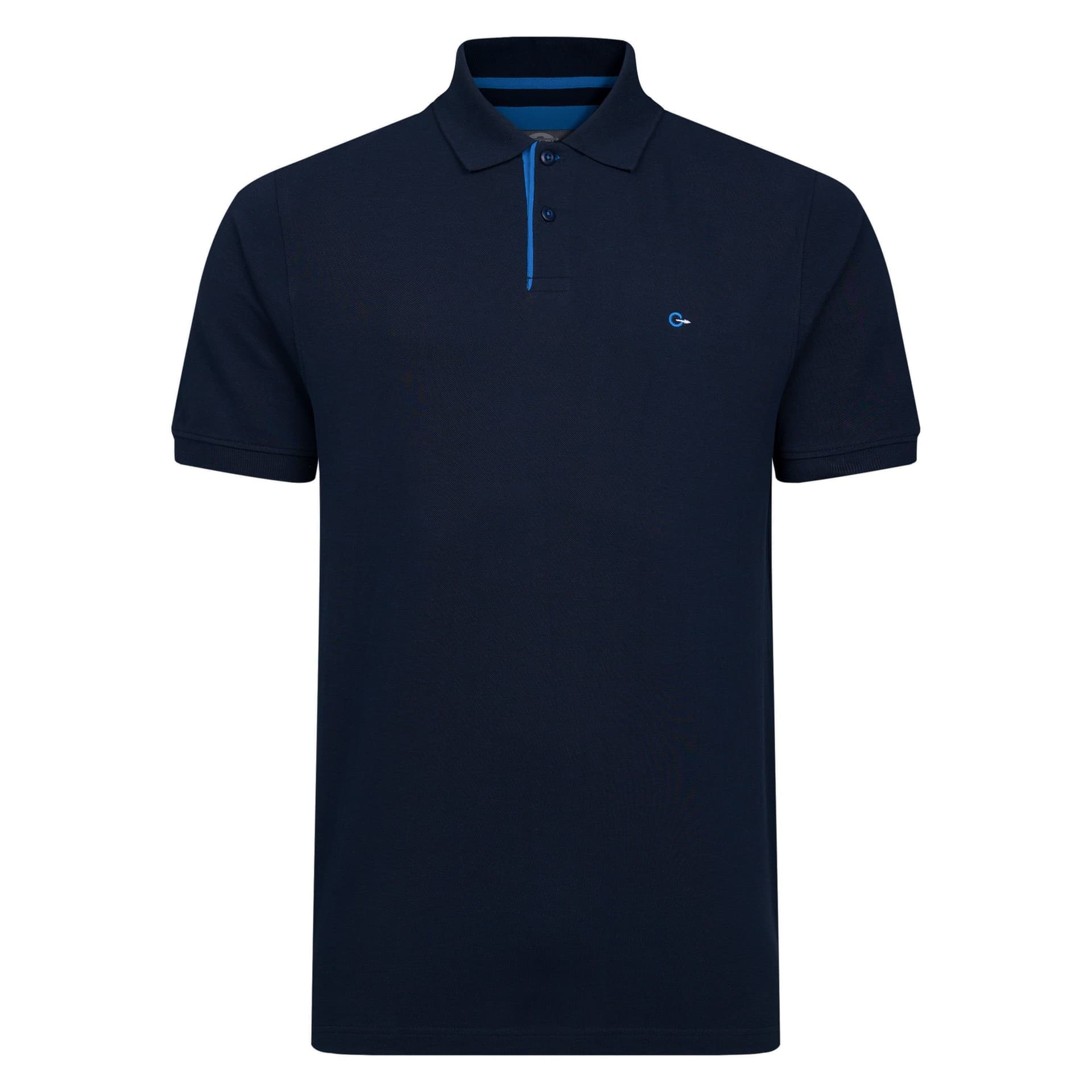Peter Gribby Peter Gribby Men's Mens Short Sleeve Solid Colour Pique Polo in Navy