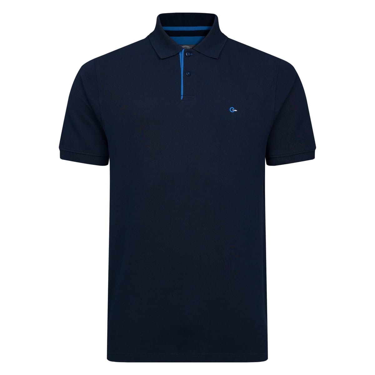 Peter Gribby Peter Gribby Men's Mens Short Sleeve Solid Colour Pique Polo in Navy - 1