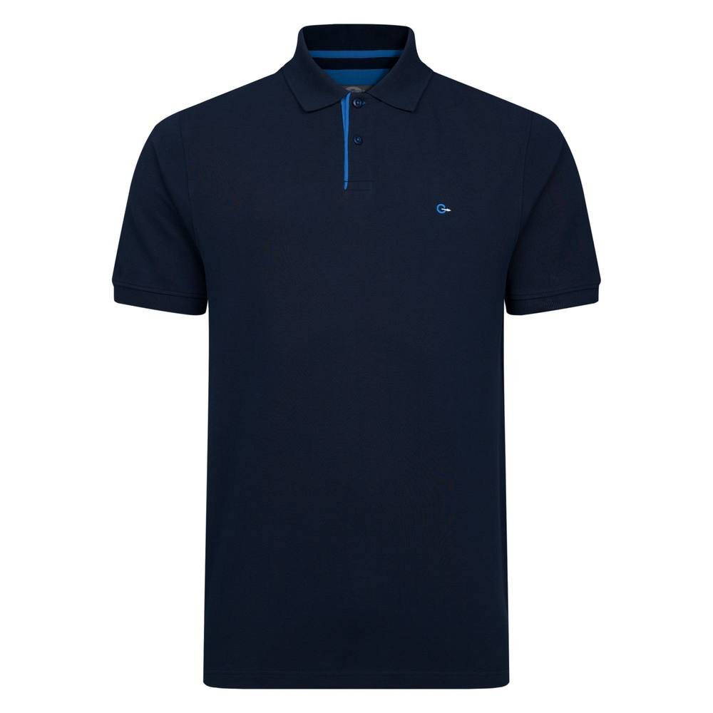 Peter Gribby Peter Gribby Men's Mens Short Sleeve Solid Colour Pique Polo in Navy - 2