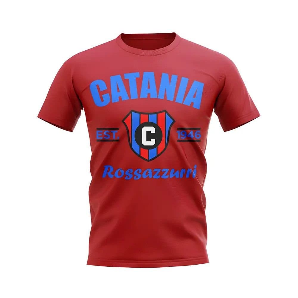 Catania Catania Men's Personalised Established Football T-Shirt in Red