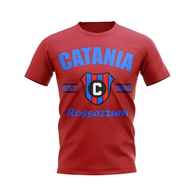 Catania Catania Men's Personalised Established Football T-Shirt in Red - 2
