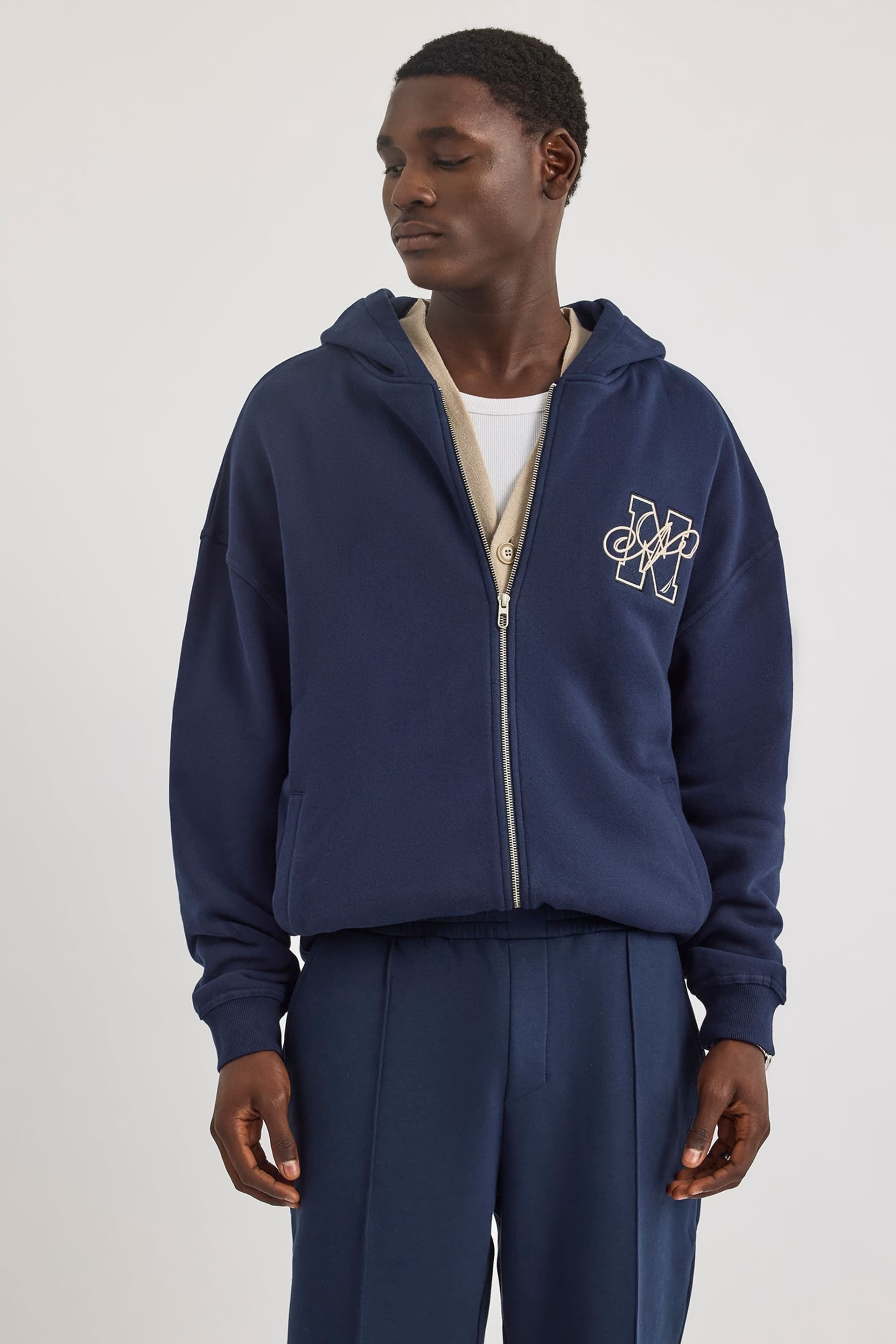 Nautica Nautica Men's Dark Navy Strat FZ Hoodie