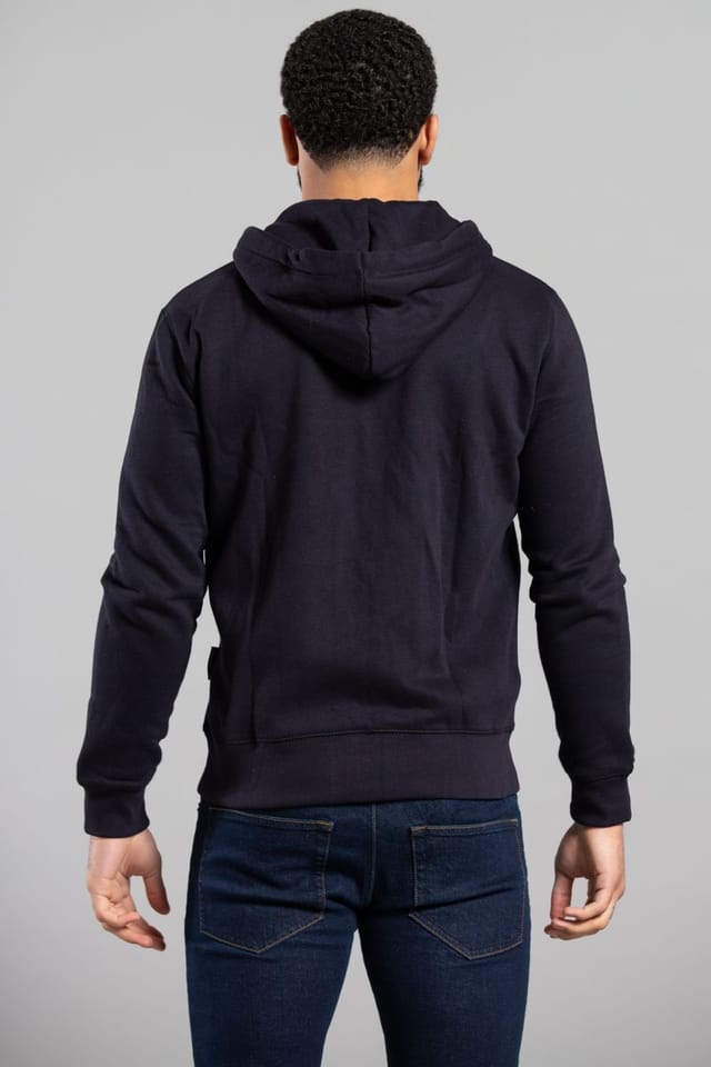 French Connection French Connection Men's Cotton Blend Zip Hoody in Navy - 2