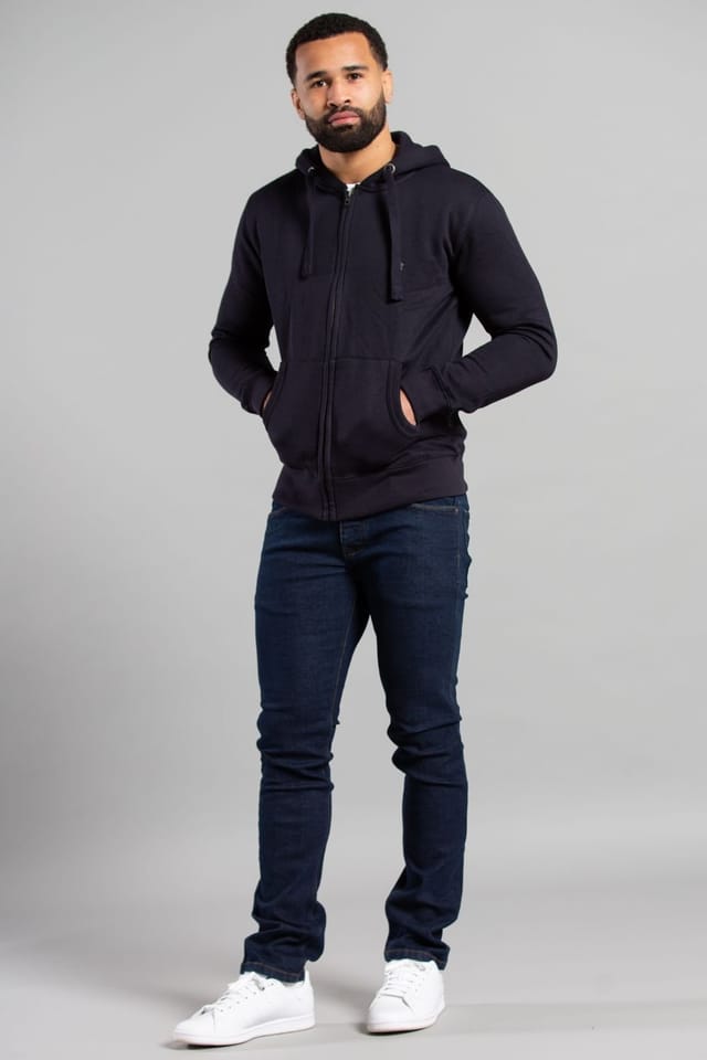 French Connection French Connection Men's Cotton Blend Zip Hoody in Navy - 3