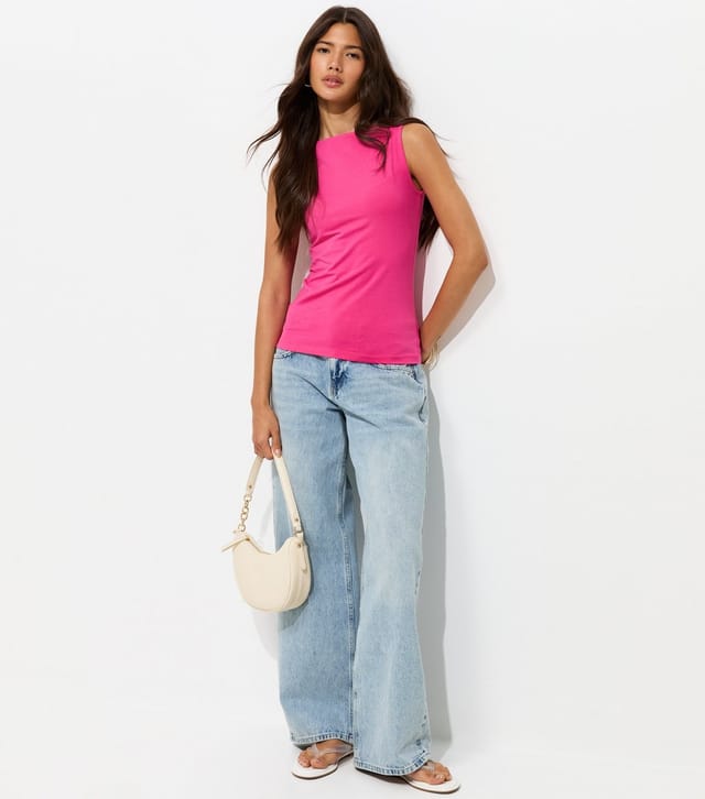New Look Women's Bright Pink Slash Neck Vest Top New Look - 3