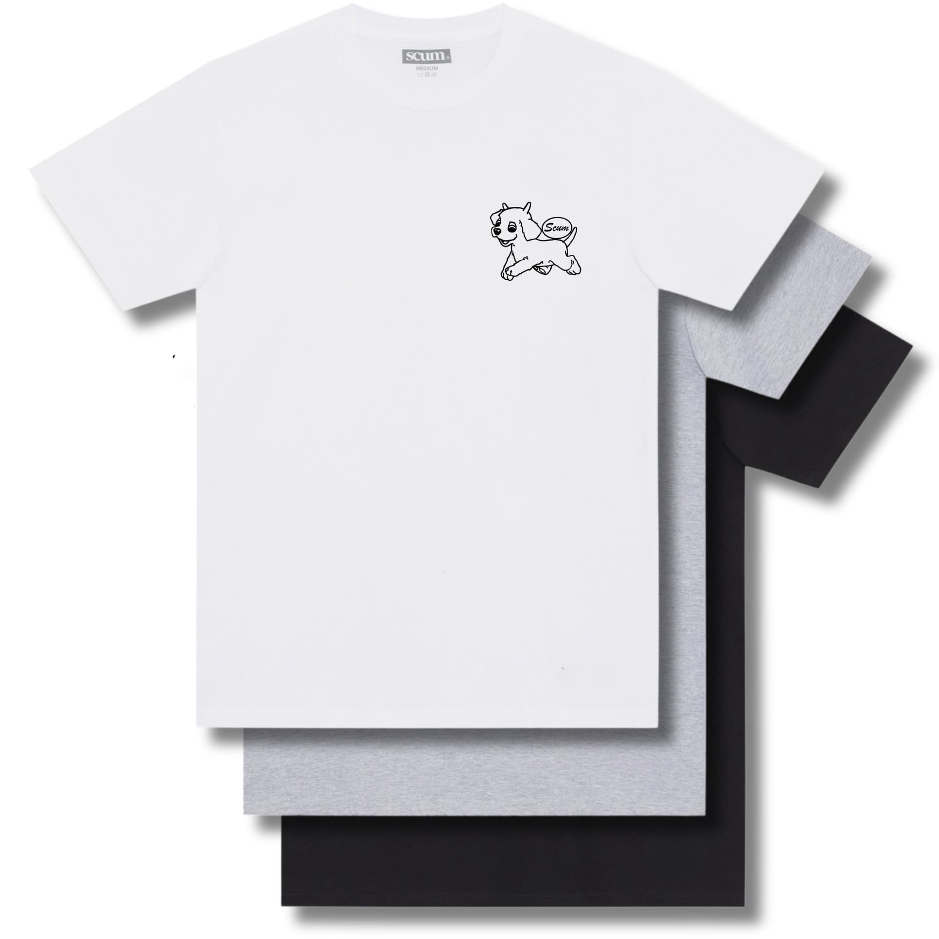 Scum Scum Men's Doggy Stlye Three Pack T-Shirts in Black