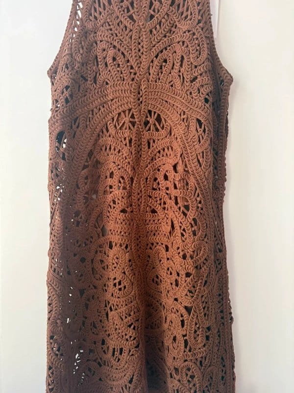Topshop Brown Crochet Dress - Size M - BNWT