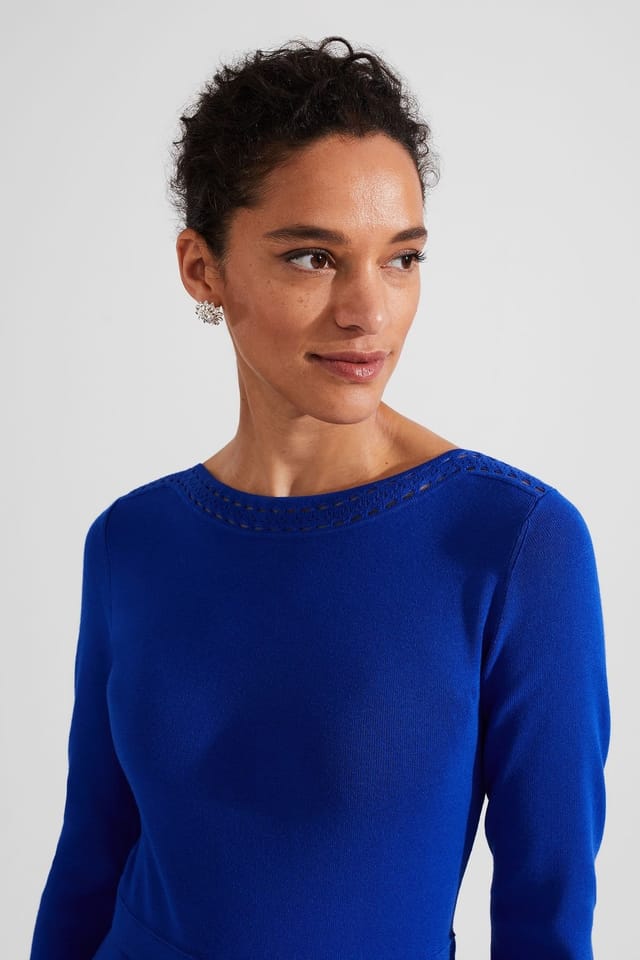 Hobbs London Hobbs London Women's Quinn Knitted Dress in Cobalt - 3