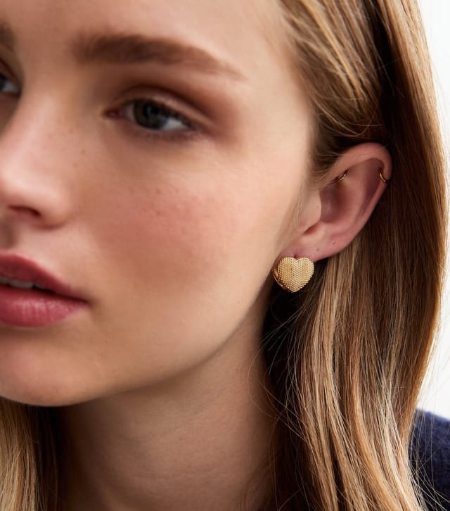 New Look Gold Tone Double Sided Heart Earrings New Look - 2