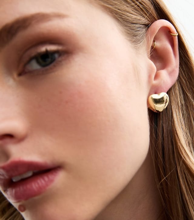 New Look Gold Tone Double Sided Heart Earrings New Look - 3