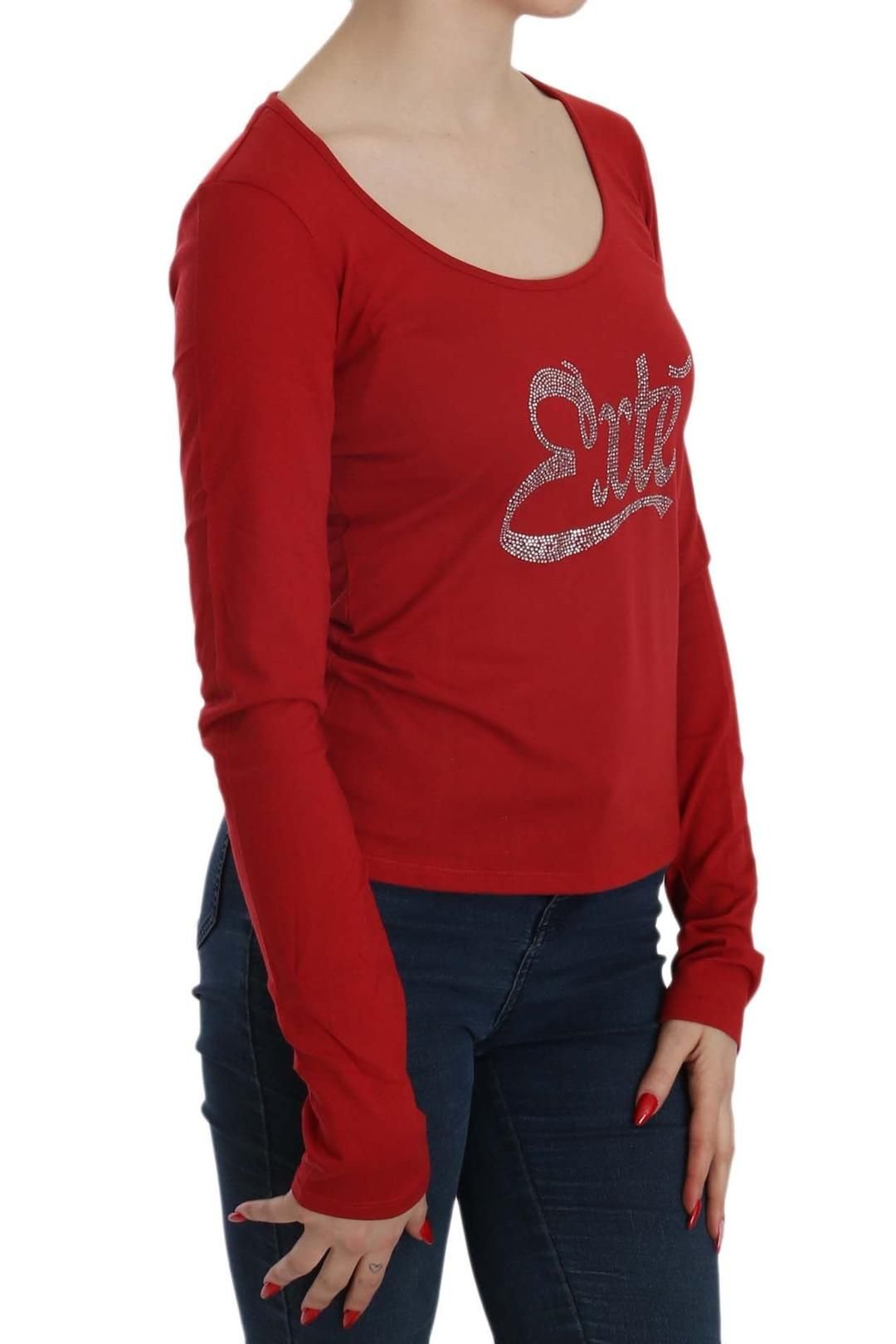 Exte Exte Women's Red Crystal Embellished Long Sleeve Blouse - 2