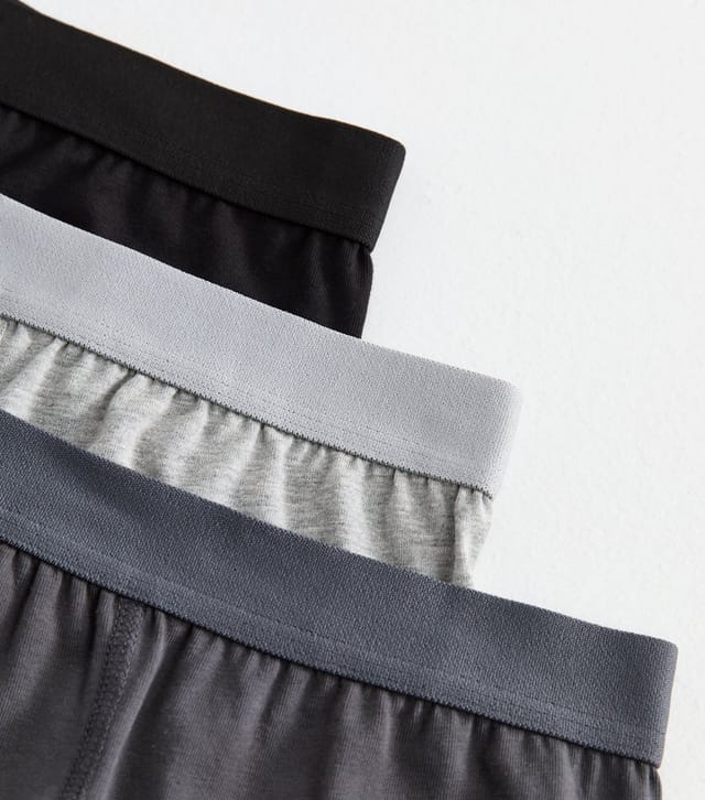 New Look Men's Pack of 3 Black/Grey Jersey Boxers New Look - 2