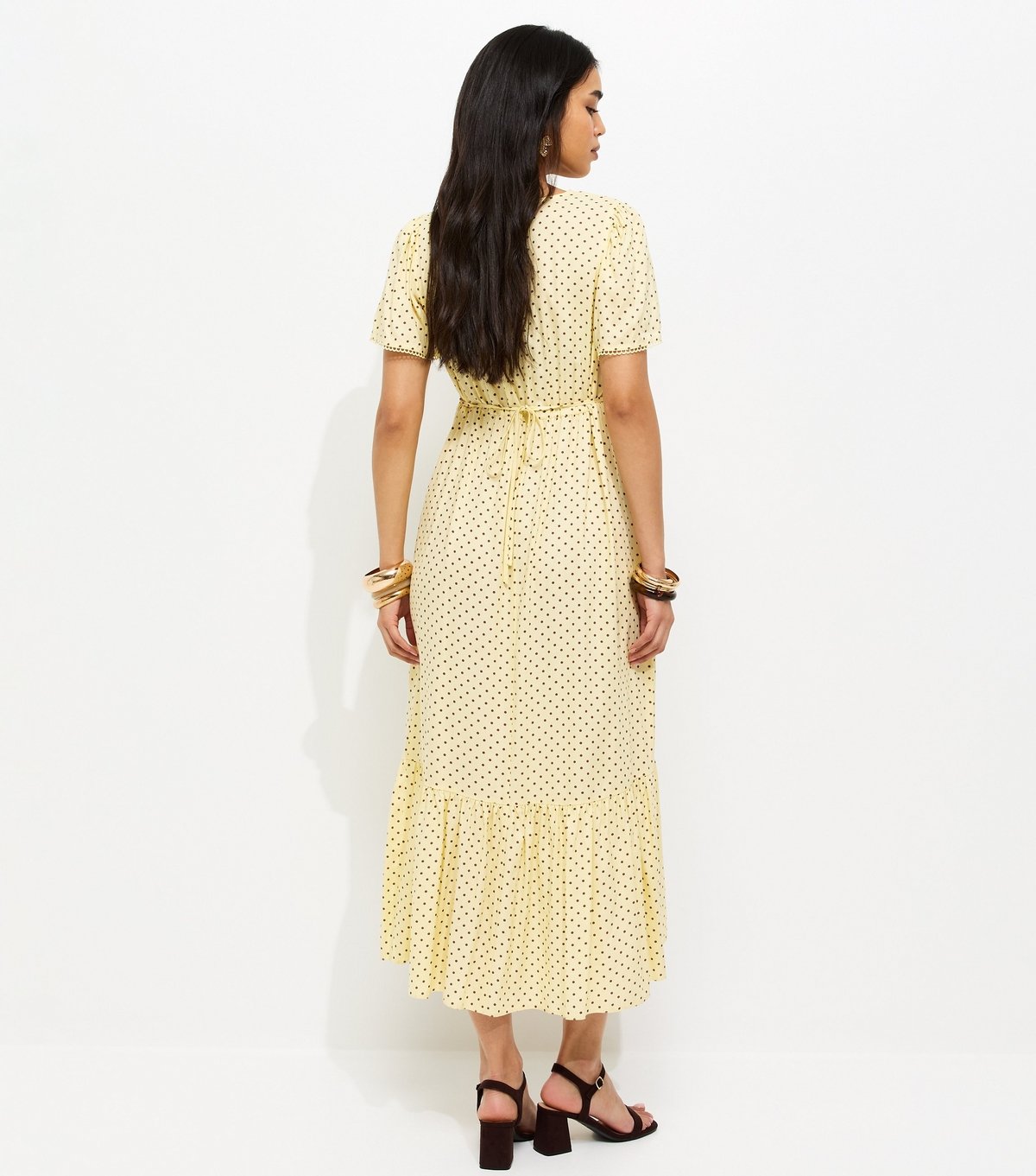 New Look Women's Light Yellow Button Through Tea Midi Dress New Look - 4