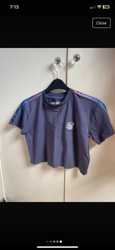 SikSilk Siksilk sports JD Sports crop t shirt top purple size 6 XS yoga running