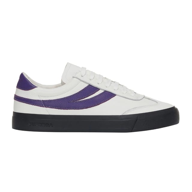 Superga Superga Men's 4834 Club S Swallow Contrast Detail Leather Trainers in Off-White - 2