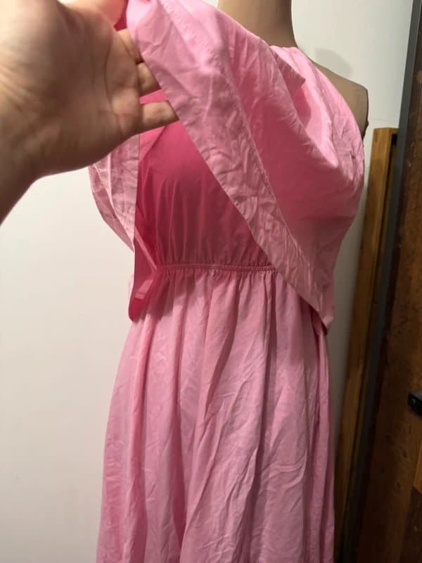 ASOS Design halter open back double layered maxi dress in pink tie size 10 minimalist
