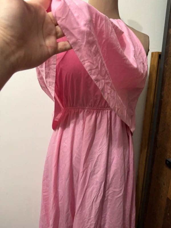 ASOS Design halter open back double layered maxi dress in pink tie size 10 minimalist - 1