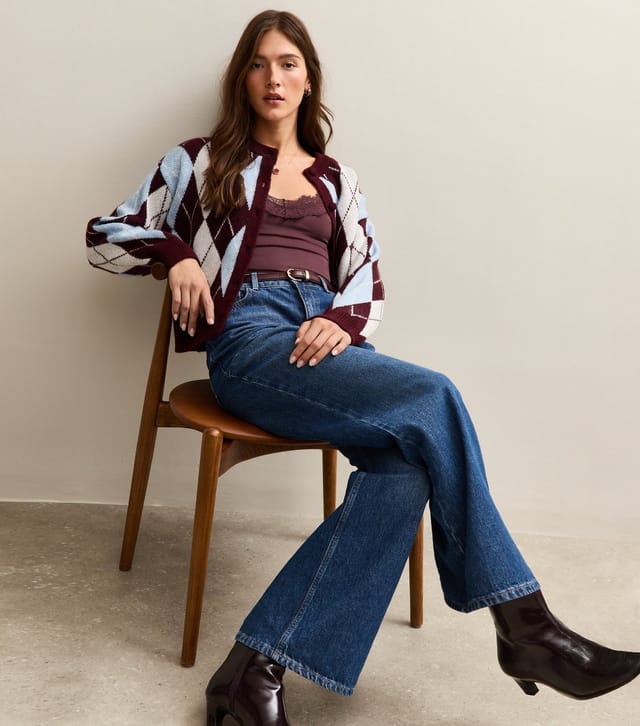 New Look Women's Burgundy Ribbed Jersey Lace Trim Bodysuit New Look - 3