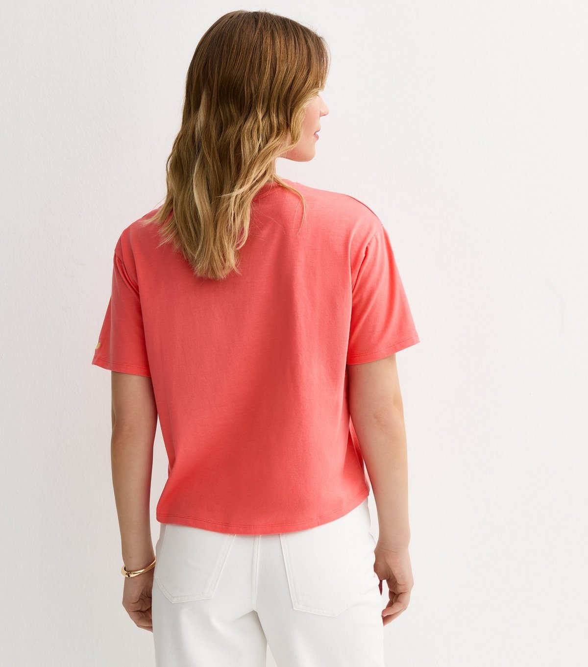 New Look Women's Orange Cotton Boxy Embroidered Fruit T-Shirt New Look - 4