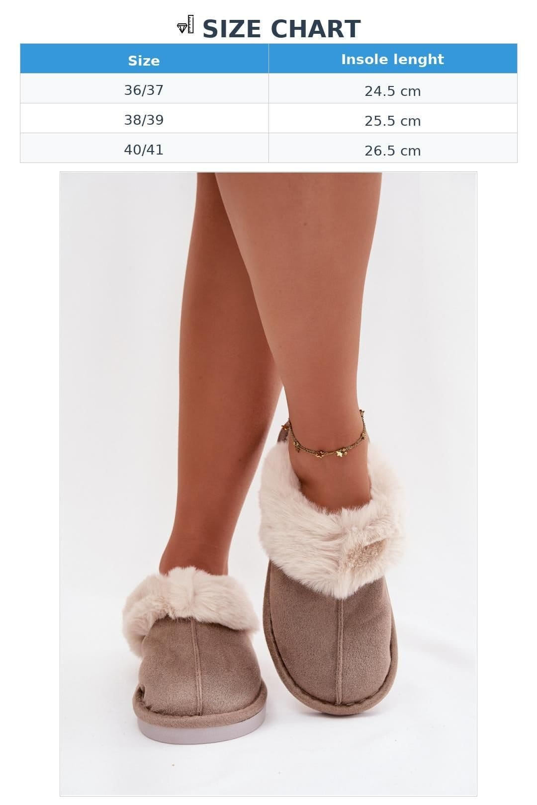 Love Lace Love Lace Women's Suede Fur Trim Insulated Slippers with Wide Covered Toes in Beige - 4