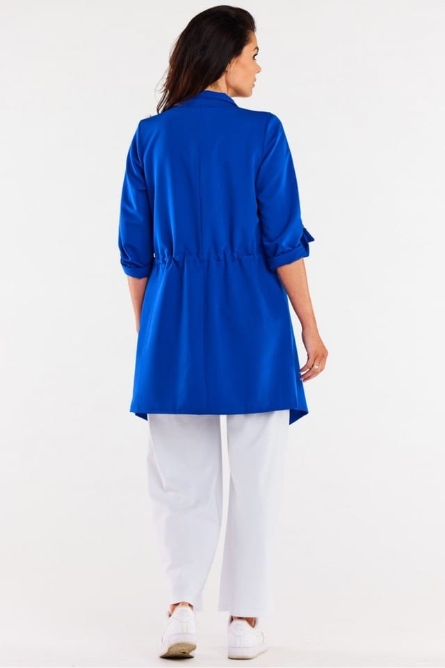 Love Lace Love Lace Women's Loose Frock Coat with Roll Up Sleeves Poland in Blue - 3