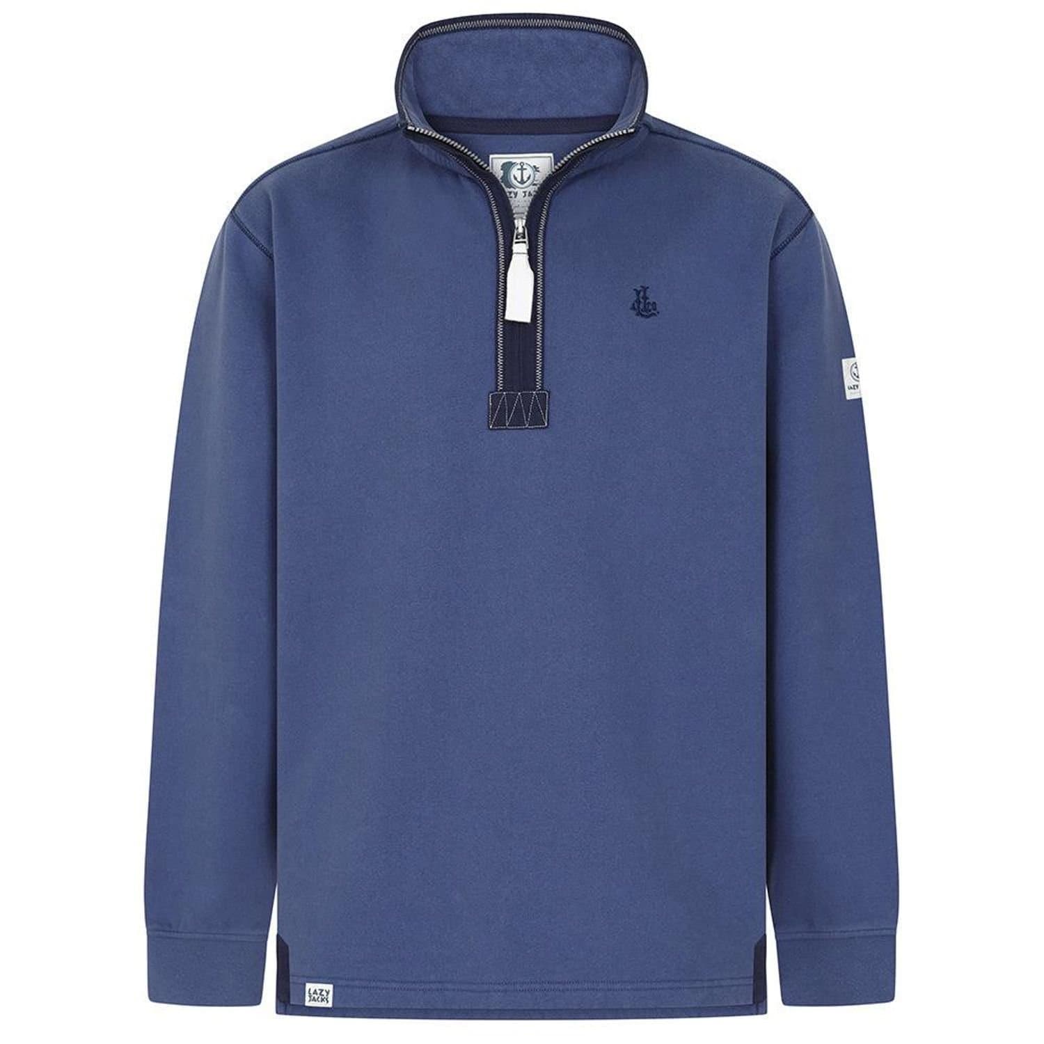 Lazy Jacks Lazy Jacks Women's Quarter Zip Sweatshirt in Mid Blue
