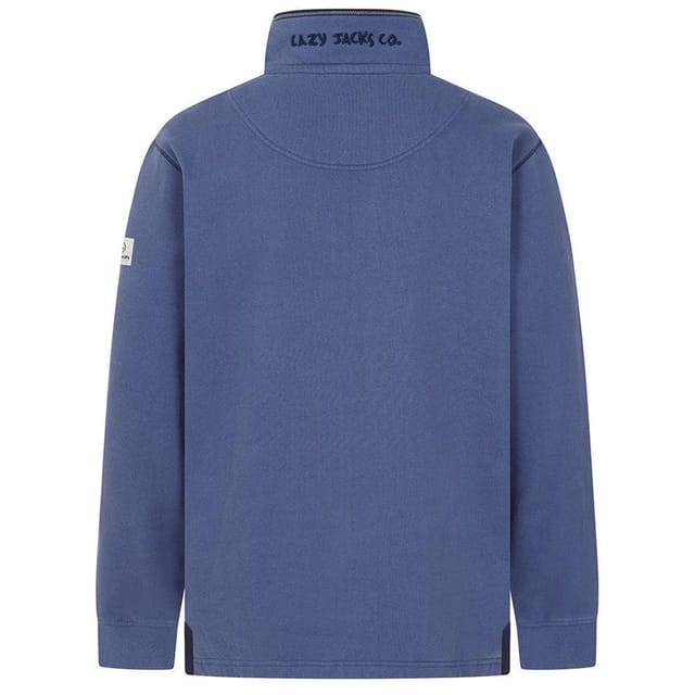 Lazy Jacks Lazy Jacks Women's Quarter Zip Sweatshirt in Mid Blue - 3