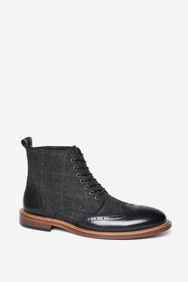 Alexander Pace Alexander Pace Men's 'St. Martins' Vintage Derby Boots in Black - 3