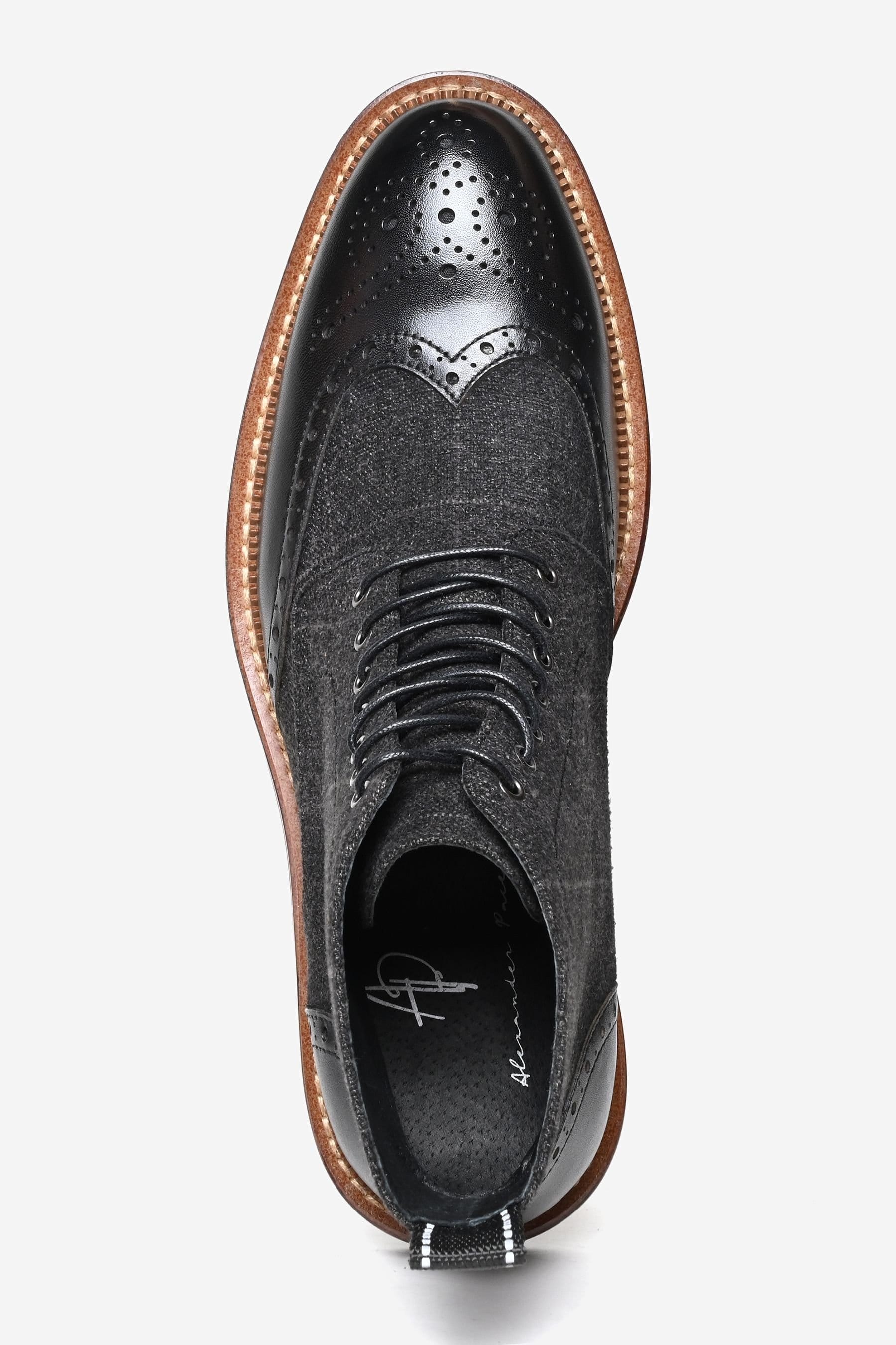 Alexander Pace Alexander Pace Men's 'St. Martins' Vintage Derby Boots in Black - 4