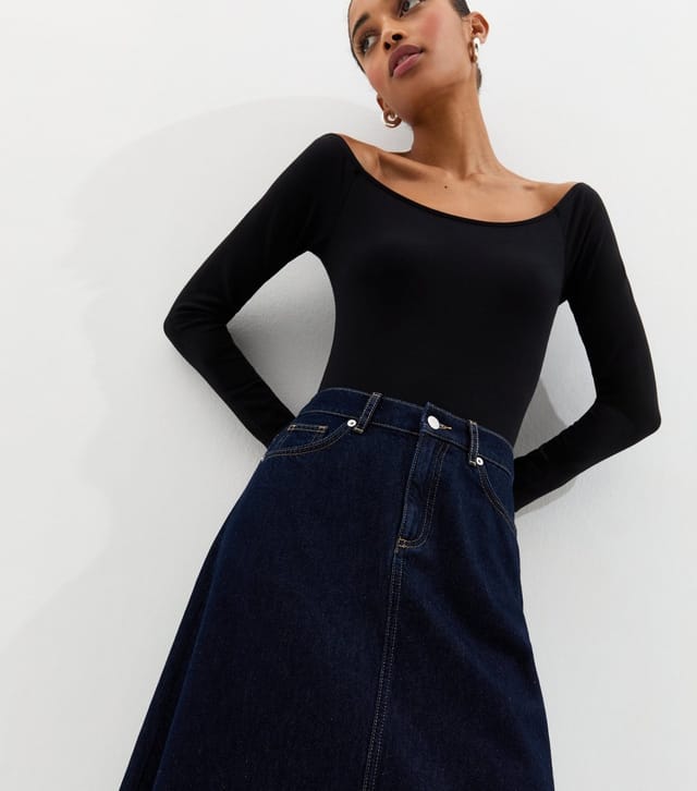 New Look Women's Indigo Wash Denim Circle Midi Skirt New Look - 3