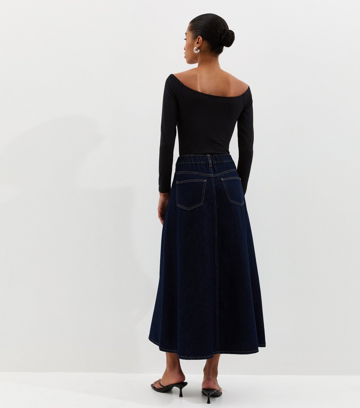 New Look Women's Indigo Wash Denim Circle Midi Skirt New Look - 4